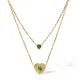 Wholesale Stainless Steel Double Heart Layered Necklace