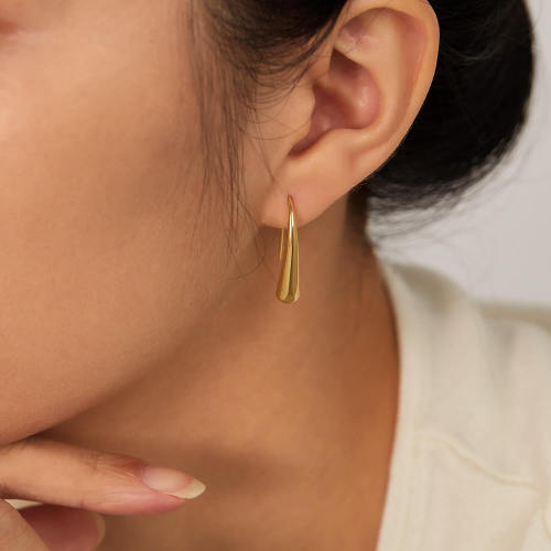 Wholesale Stainless Steel Gold Drop Hook Earrings
