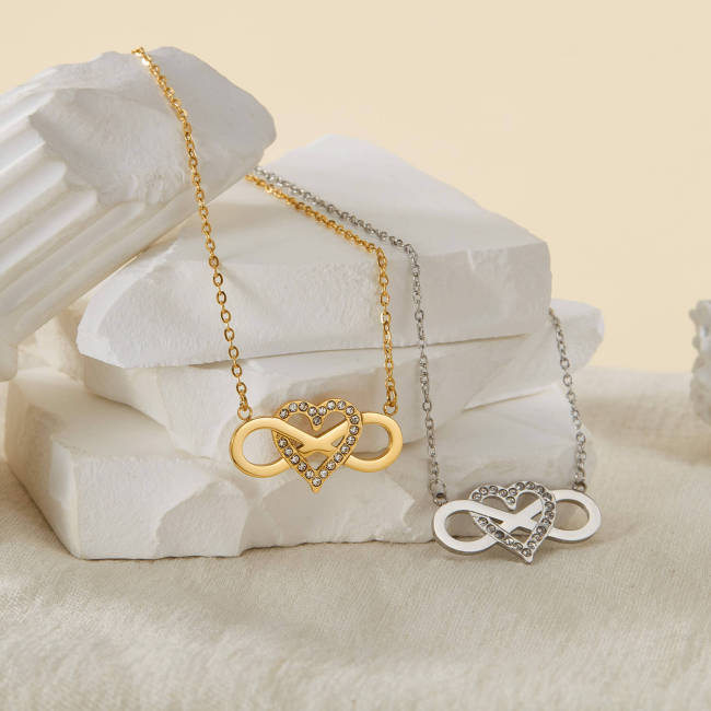 Wholesale Stainless Steel Interlocking Infinity Heart Pendant