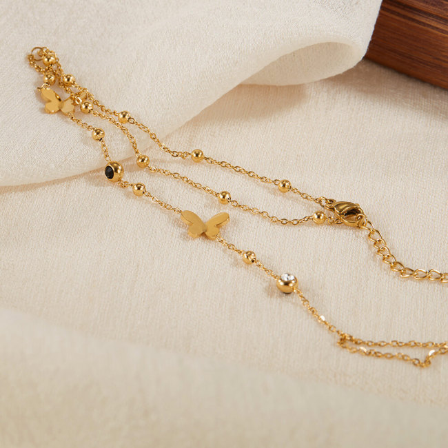 Wholesale Stainless Steel Beach Butterfly Anklet