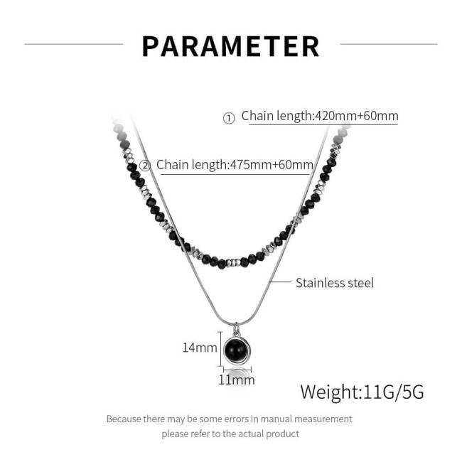 Wholesale Stainless Steel Double Layered Necklace