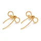 Wholesale Stainless Steel Gold Ribbon Bow Stud Earrings