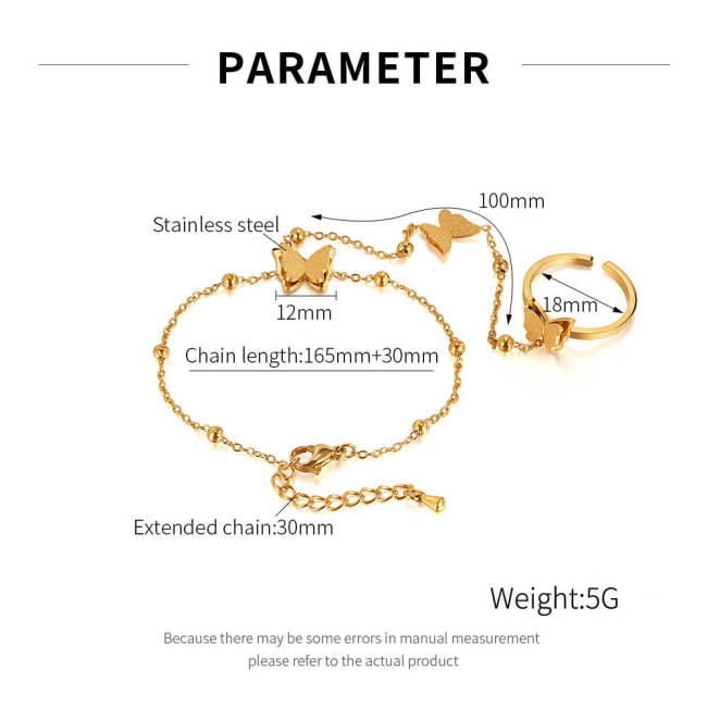 Wholesale Stainless Steel Butterfly Ring Bracelet