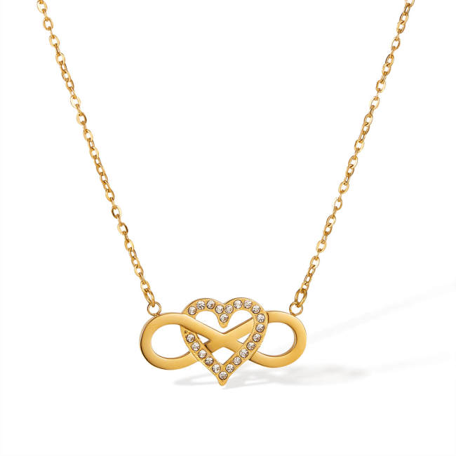 Wholesale Stainless Steel Interlocking Infinity Heart Pendant