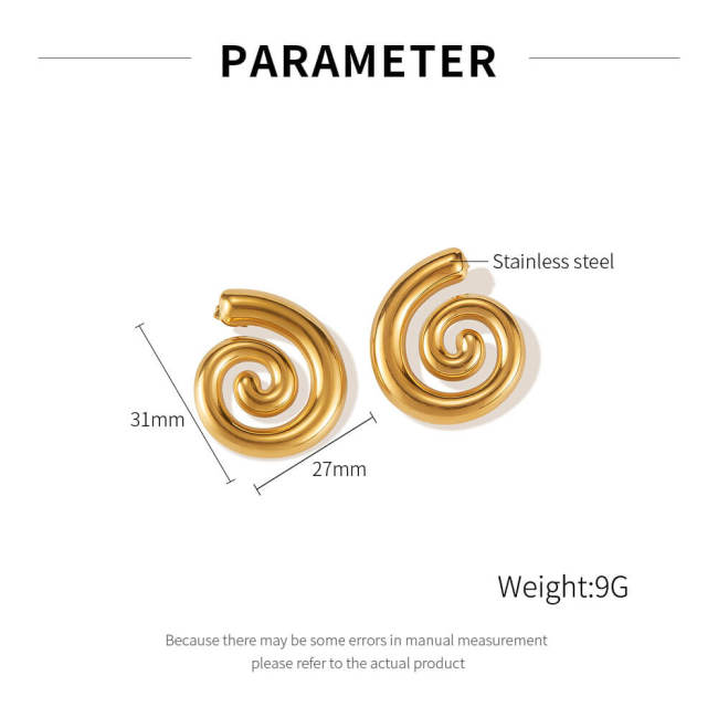 Wholesale Stainless Steel Chunky Swirl Stud Earrings