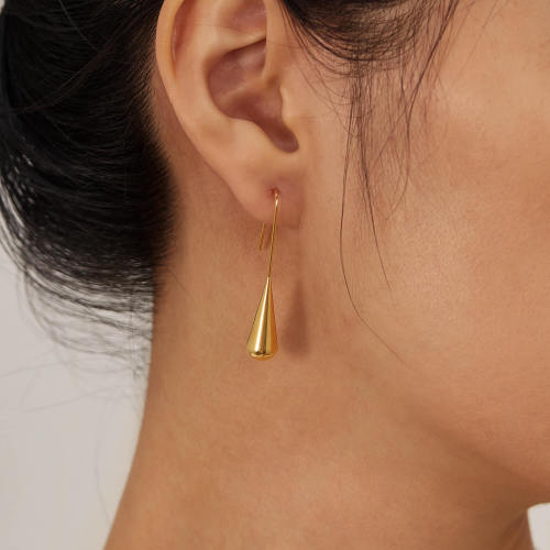 Wholesale Stainless Steel Simple Teardrop Dangle Earrings