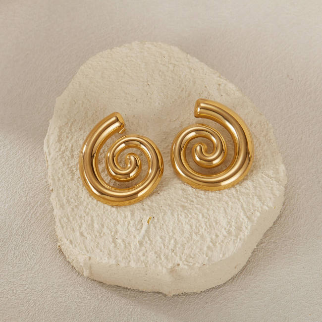 Wholesale Stainless Steel Chunky Swirl Stud Earrings
