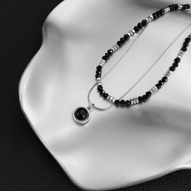 Wholesale Stainless Steel Double Layered Necklace