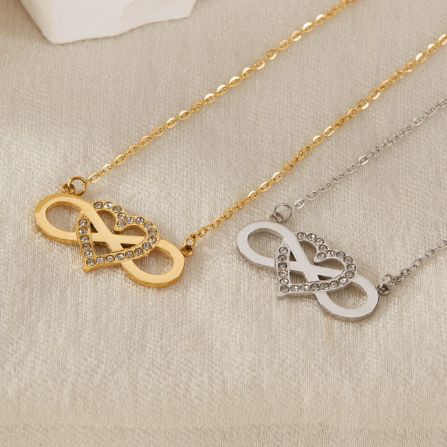 Wholesale Stainless Steel Interlocking Infinity Heart Pendant