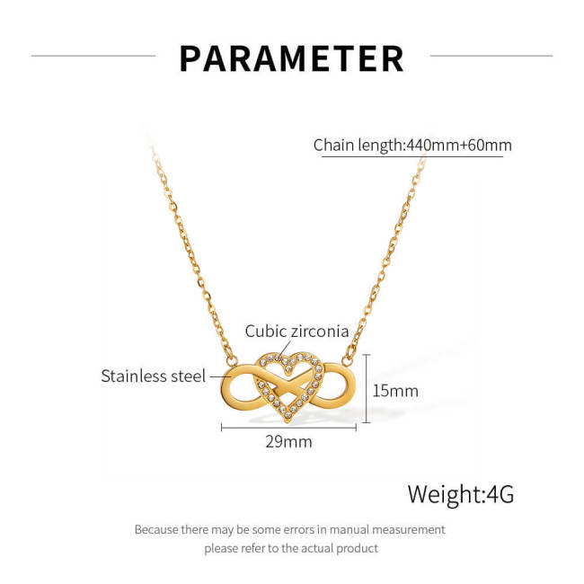 Wholesale Stainless Steel Interlocking Infinity Heart Pendant
