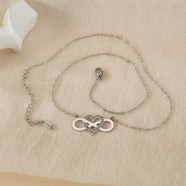 Wholesale Stainless Steel Interlocking Infinity Heart Pendant
