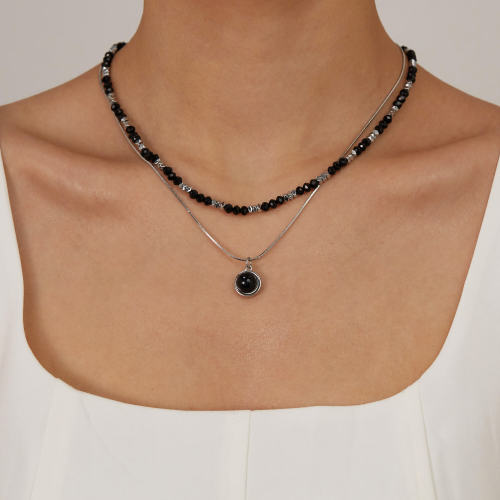Wholesale Stainless Steel Double Layered Necklace