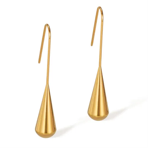 Wholesale Stainless Steel Simple Teardrop Dangle Earrings