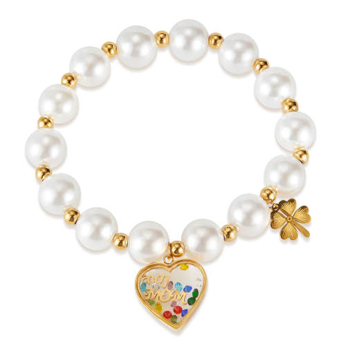 Wholesale Pearl Bracelet with Stainless Steel Heart