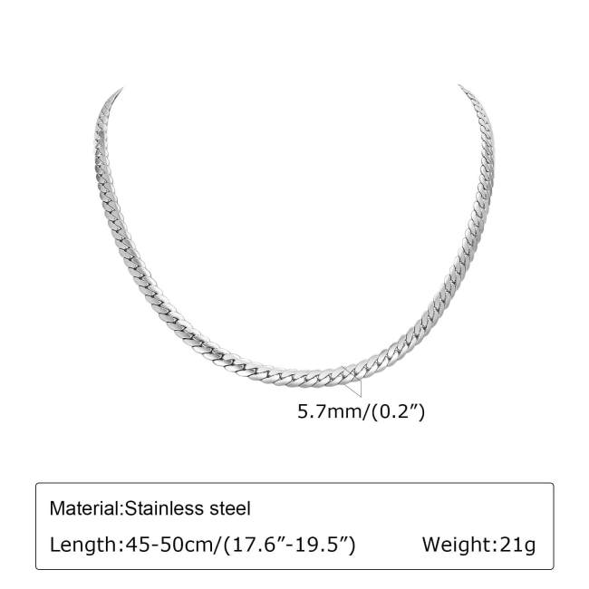 Wholesale Stainless Steel Flat NK Chain Necklace