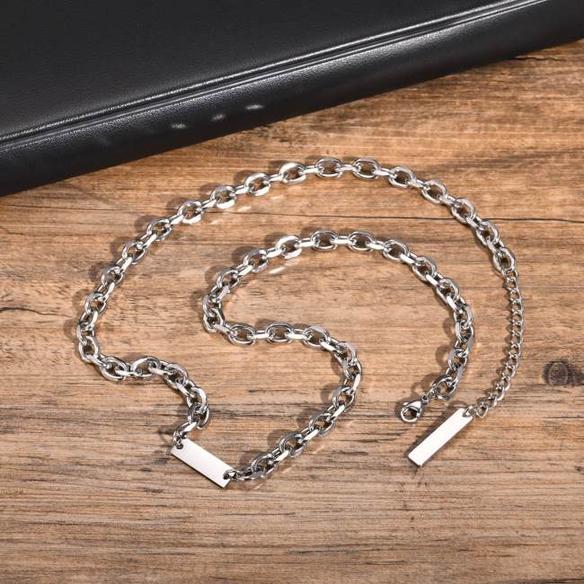 Wholesale Stainless Steel Mens Engravable Bar Necklace