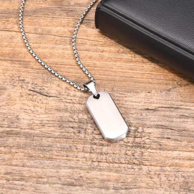 Wholesale Stainless Steel Mens Engravable Dog Tag Necklace