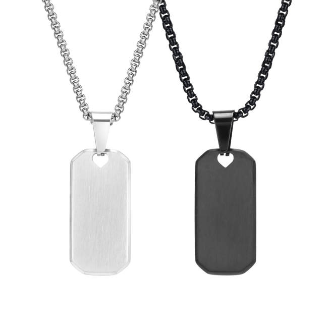 Wholesale Stainless Steel Mens Engravable Dog Tag Necklace