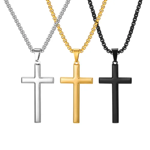 Wholesale Stainless Steel Glossy Cross Pendant