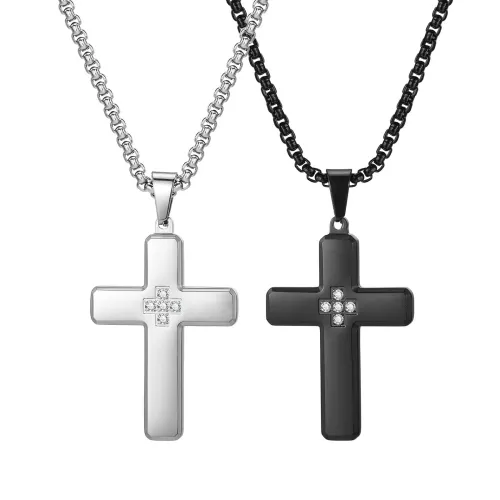 Wholesale Stainless Steel CZ Inlaid Cross Pendant