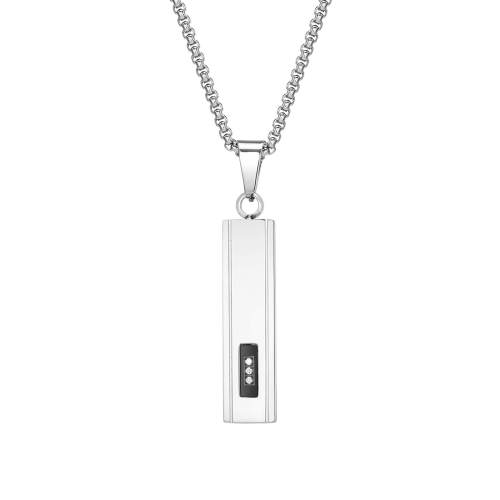 Wholesale Stainless Steel Vertical Zircon Pendant