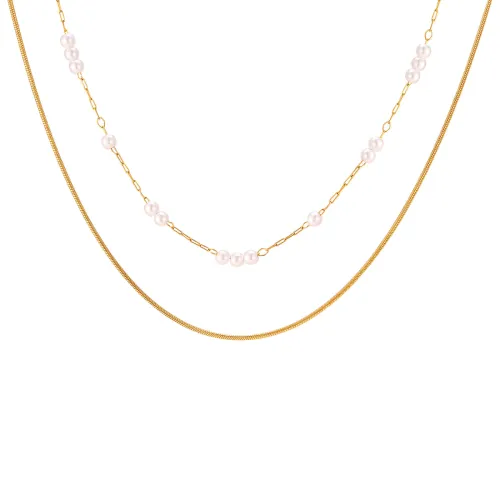 Wholesale Stainless Steel Imitation Pearl Necklace