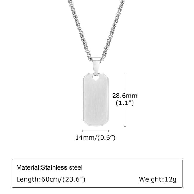 Wholesale Stainless Steel Mens Engravable Dog Tag Necklace