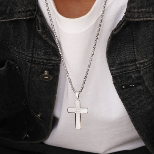 Wholesale Stainless Steel CZ Inlaid Cross Pendant