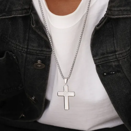 Wholesale Stainless Steel CZ Inlaid Cross Pendant