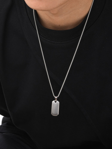 Wholesale Stainless Steel Mens Engravable Dog Tag Necklace