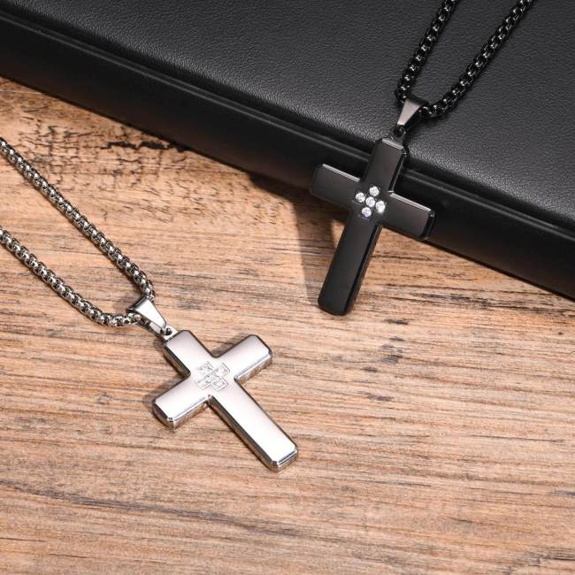 Wholesale Stainless Steel CZ Inlaid Cross Pendant