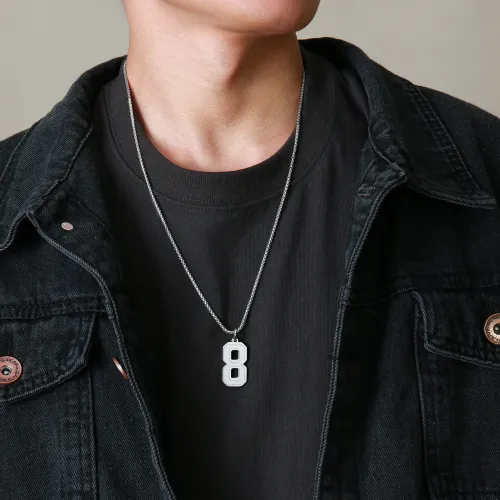 Wholesale Stainless Steel Number Pendant Necklaces