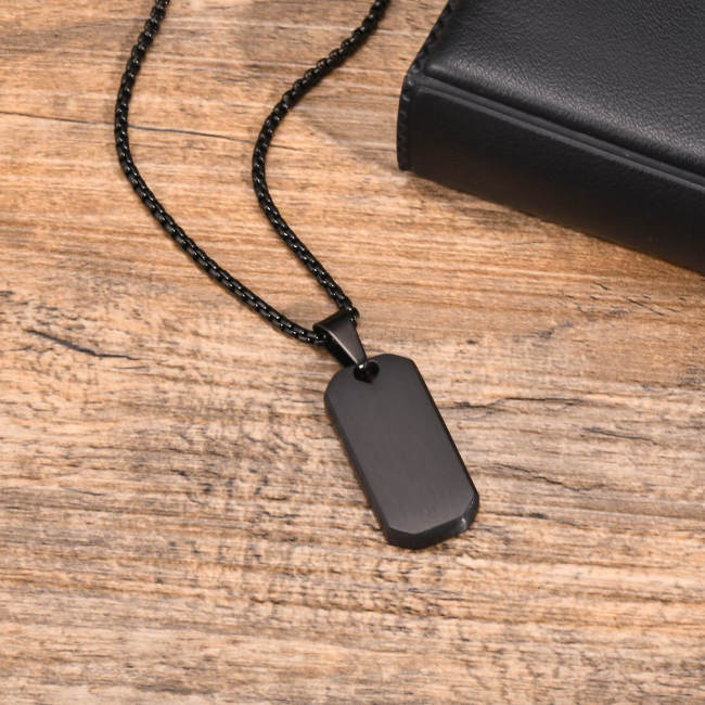 Wholesale Stainless Steel Mens Engravable Dog Tag Necklace