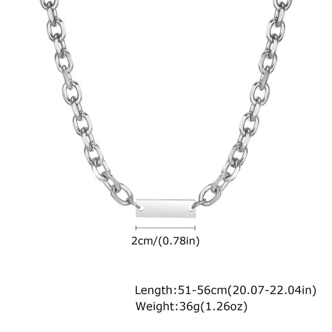 Wholesale Stainless Steel Mens Engravable Bar Necklace