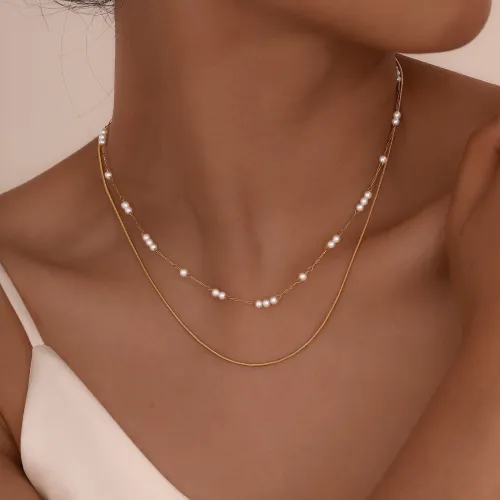 Wholesale Stainless Steel Imitation Pearl Necklace