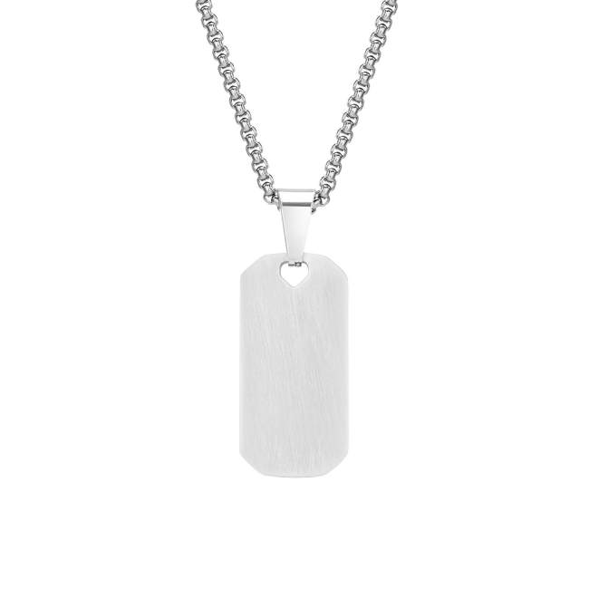 Wholesale Stainless Steel Mens Engravable Dog Tag Necklace