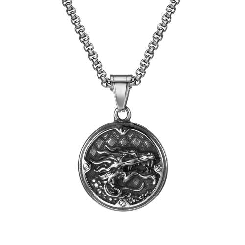 Wholesale Stainless Steel Retro Hip Hop Dragon Pendant