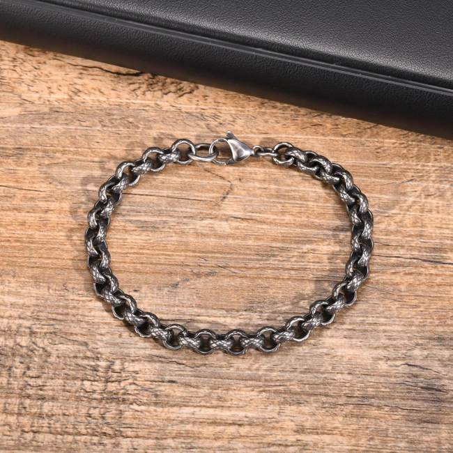 Wholesale Stainless Steel Mens Rolo Chain Bracelet