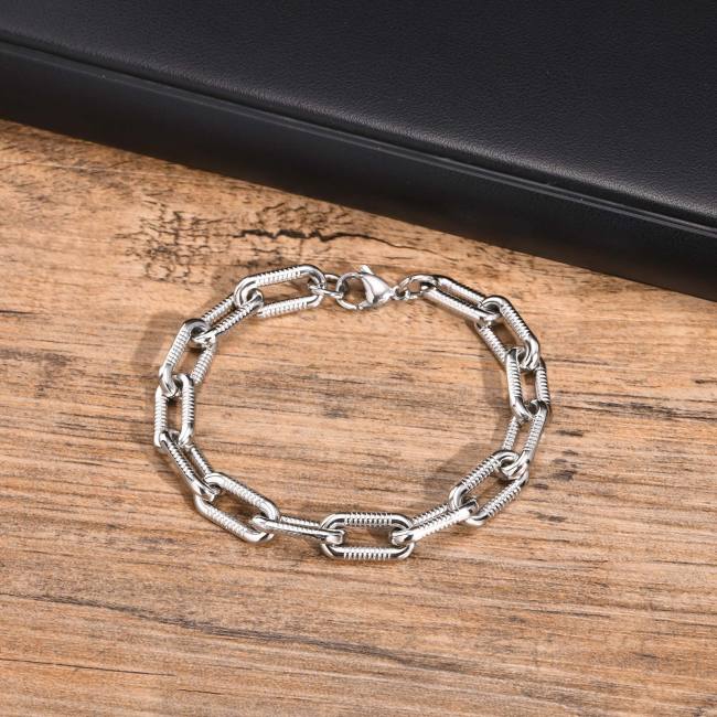 Wholesale Stainless Steel Unique Chunky Paperclip Chain Bracelet