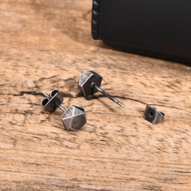 Wholesale Stainless Steel Vintage Geometric Stud Earrings