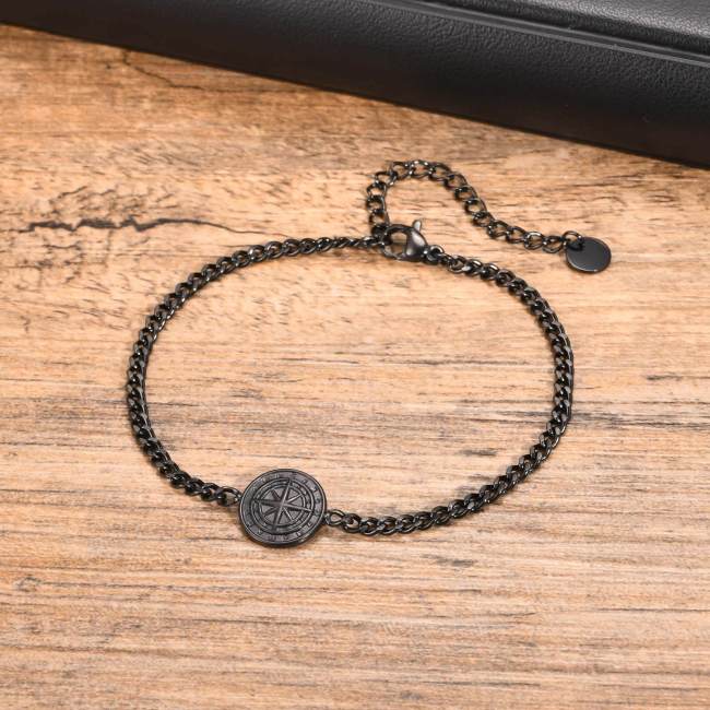 Wholesale Stainless Steel Compass Link Chain Bracelet