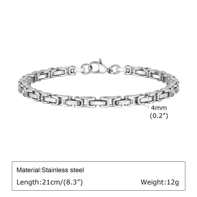 Wholesale Stainless Steel Byzantine Chain Bracelet