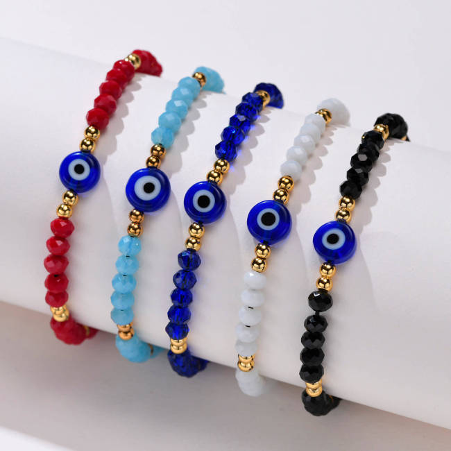 Wholesale Devil's Eye Color Beads Bracelet