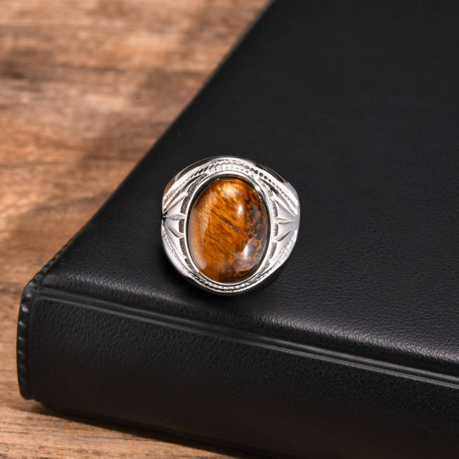 Wholesale Stainless Steel Tiger Eye Ring