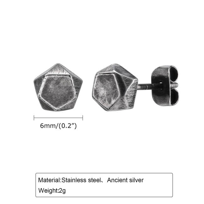 Wholesale Stainless Steel Vintage Geometric Stud Earrings