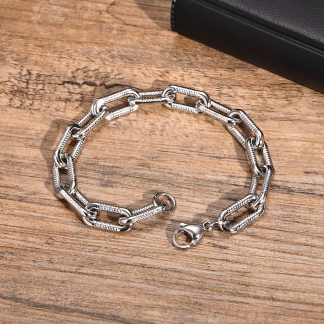 Wholesale Stainless Steel Unique Chunky Paperclip Chain Bracelet