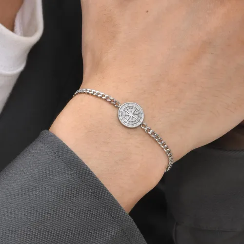 Wholesale Stainless Steel Compass Link Chain Bracelet