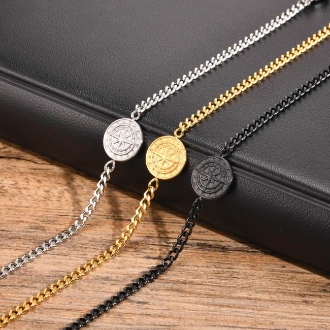 Wholesale Stainless Steel Compass Link Chain Bracelet