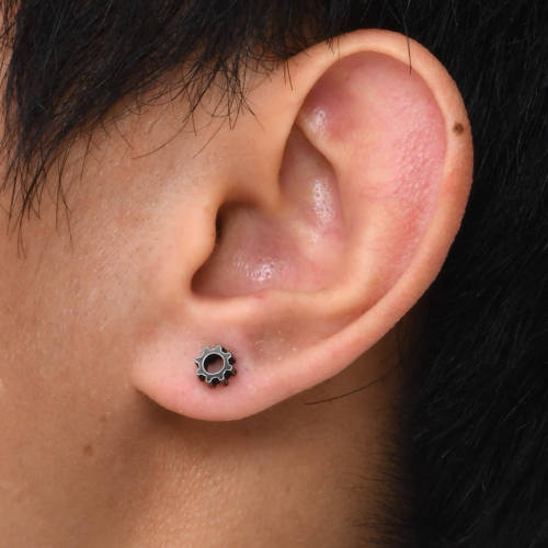 Wholesale Stainless Steel Gear Stud Earrings