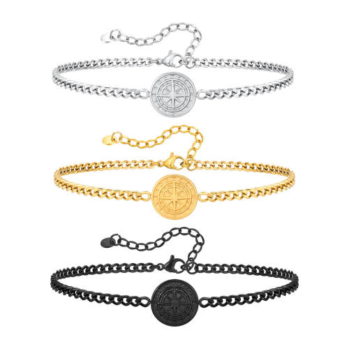 Wholesale Stainless Steel Compass Link Chain Bracelet